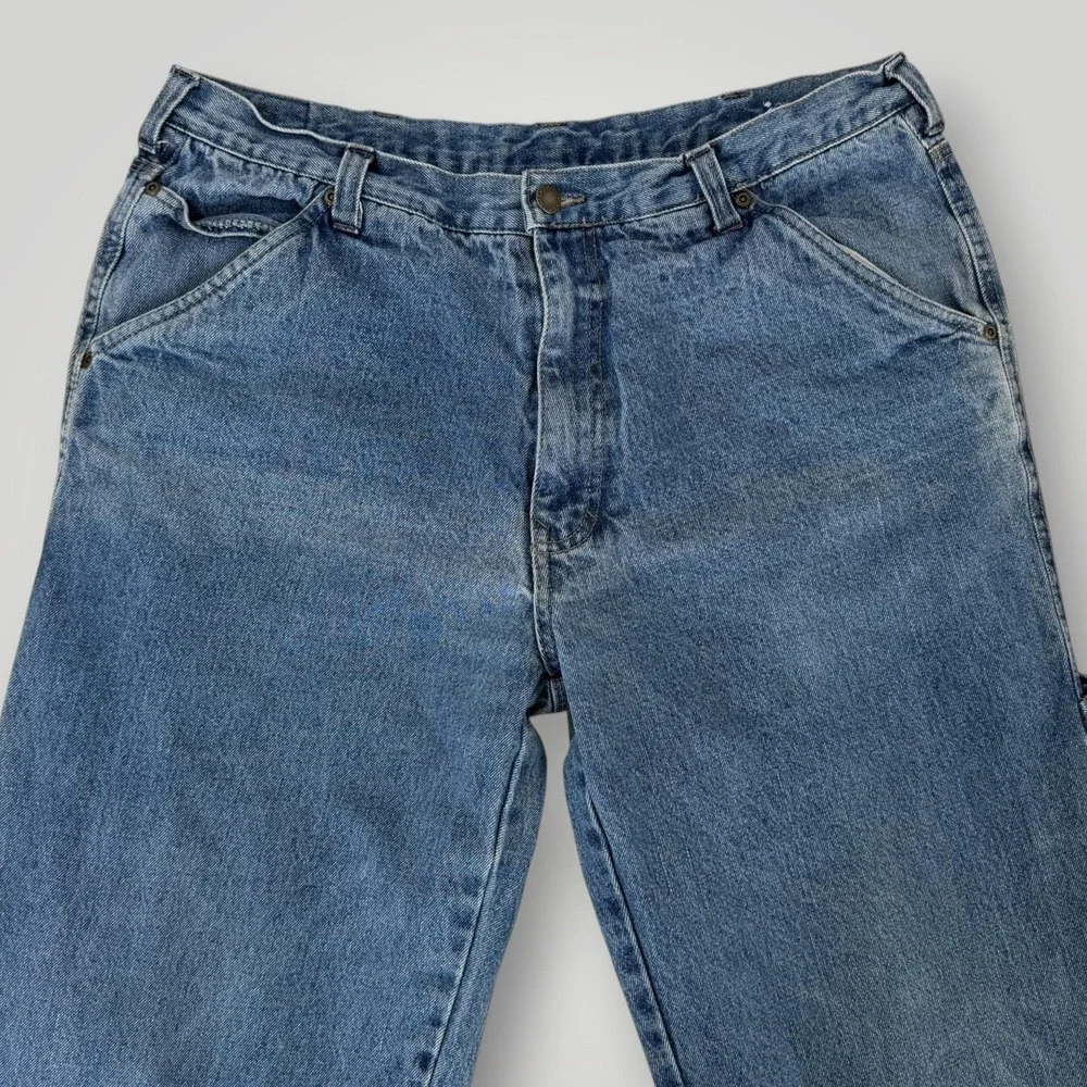 Smith's Workwear Flannel Lined Carpenter Jeans Men 36x31 Blue Relaxed